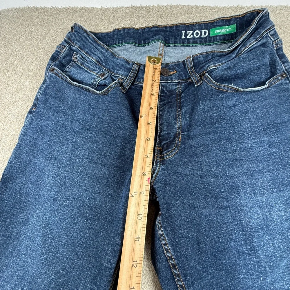 IZOD Straight Fit Mens Jeans Medium Wash Blue Denim 30x30